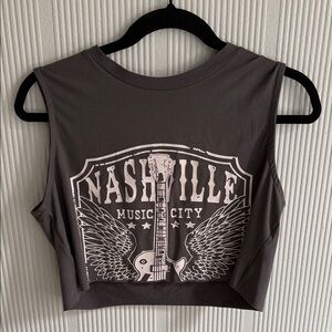 Gray Nashville Music City Women's Crop Top